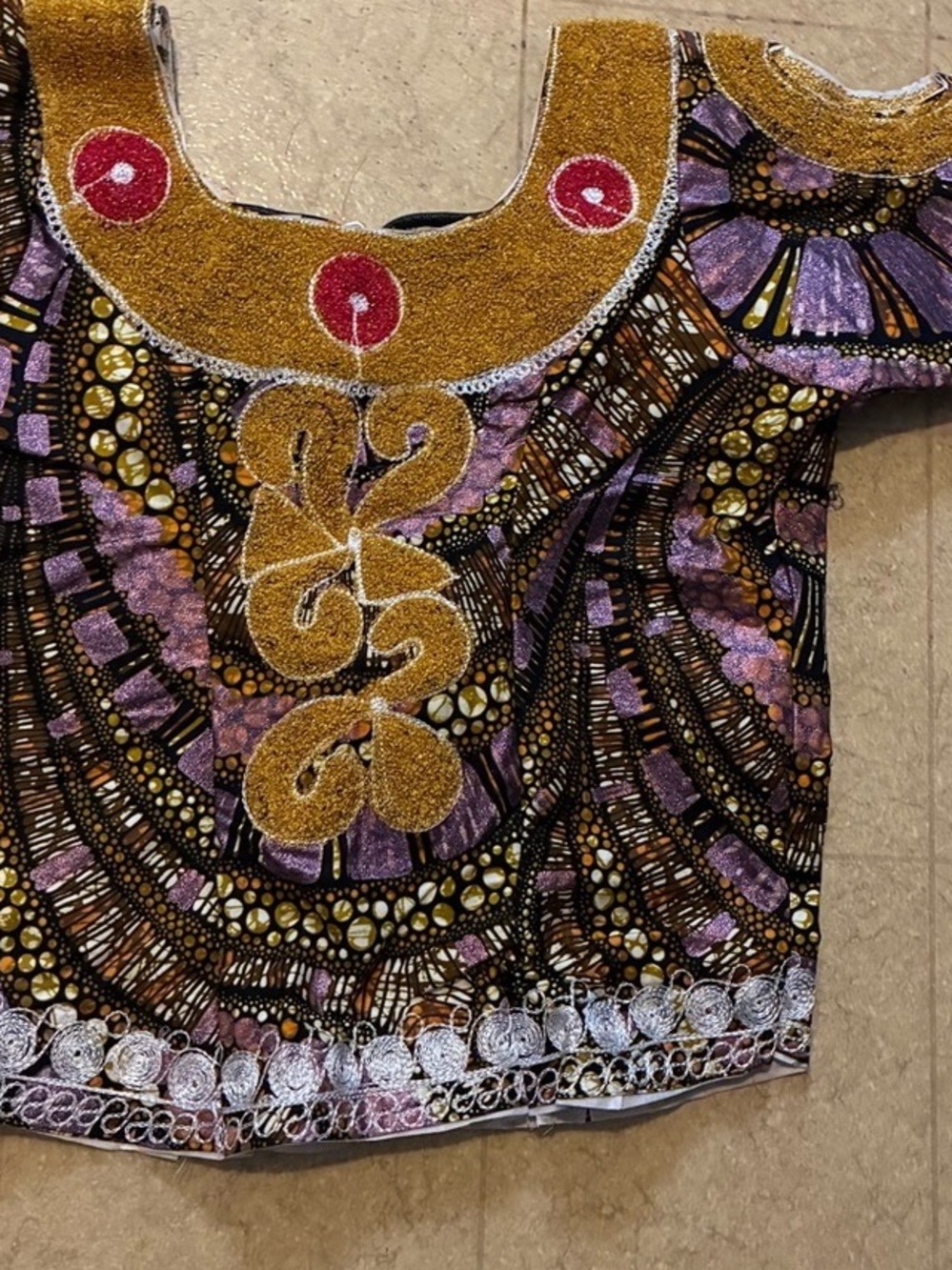 Women's Purple & Gold Embellished Tunic Top